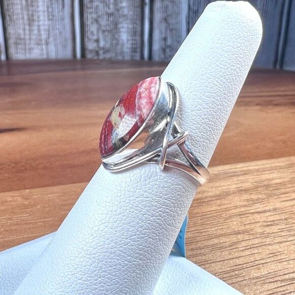 Snake Skin Jasper Ring made with Solid .925 Sterling Silver - Sz 6 - Picture 2 of 4